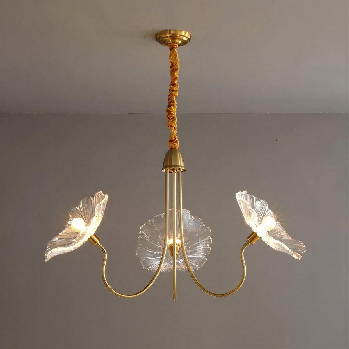 Deckenleuchte mit Lotusblatt-Glas – Moderne strukturierte Glasschirme