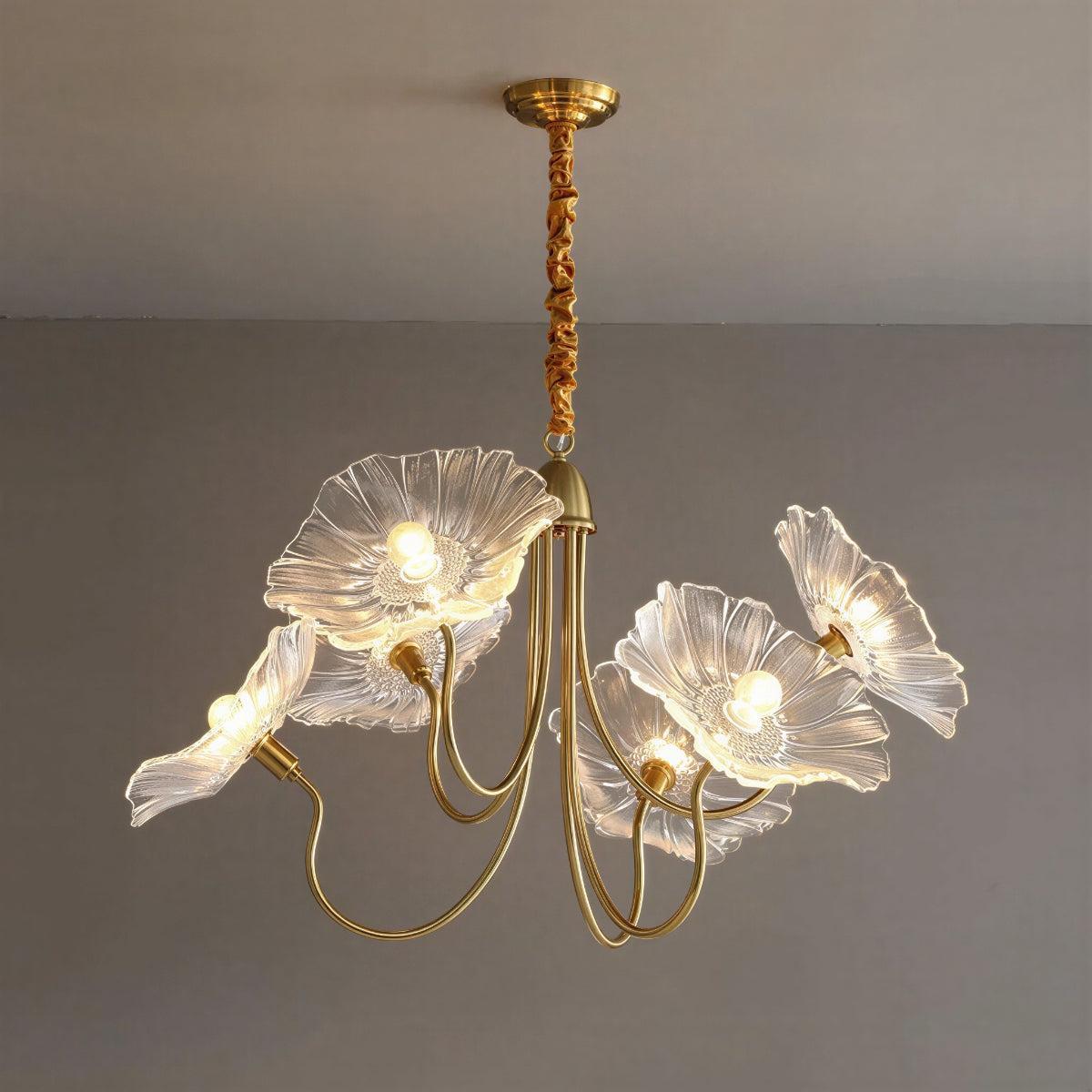 Deckenleuchte mit Lotusblatt-Glas – Moderne strukturierte Glasschirme