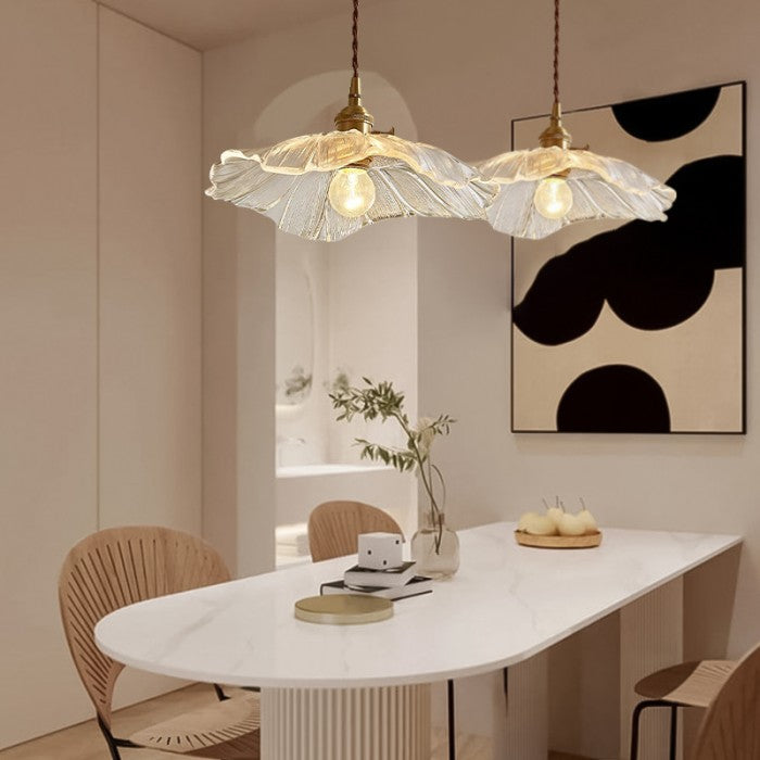 Marisol Lotus Glass Pendant Light For Bedroom Living Room