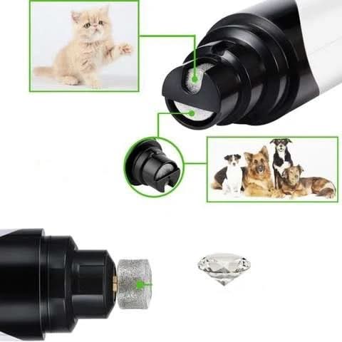 Lima elétrica silenciosa para unhas PawEase Lite — Corte suave para cães e gatos