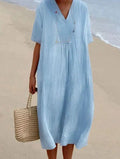 Astra Women's Cotton Linen Dress — Lightweight, Breathable Cut