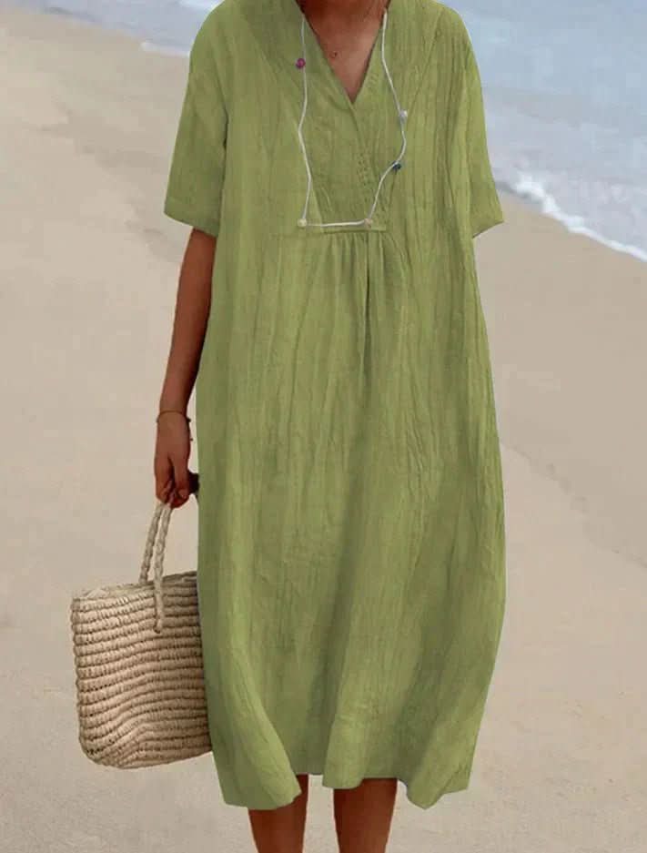 Astra Women's Cotton Linen Dress — Lightweight, Breathable Cut