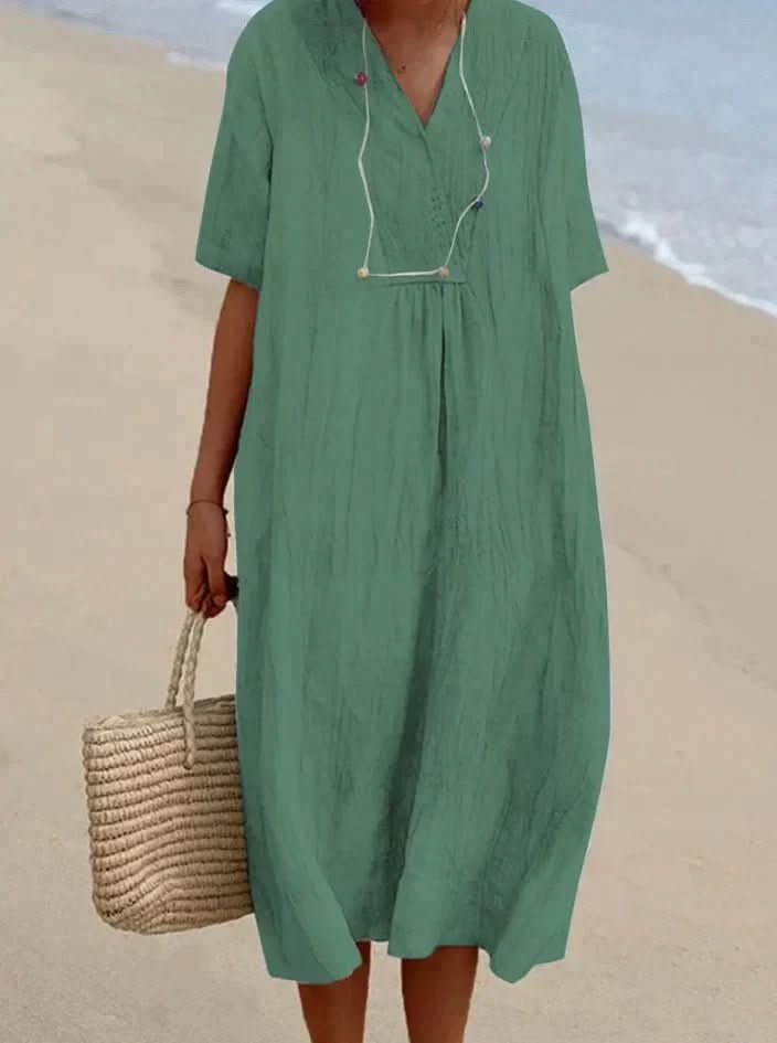 Astra Women's Cotton Linen Dress — Lightweight, Breathable Cut