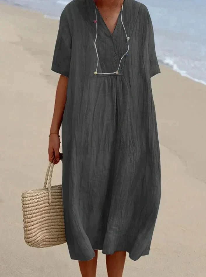 Astra Women's Cotton Linen Dress — Lightweight, Breathable Cut
