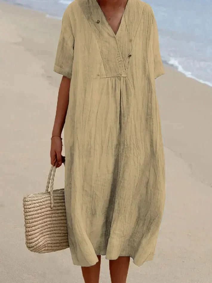 Astra Women's Cotton Linen Dress — Lightweight, Breathable Cut
