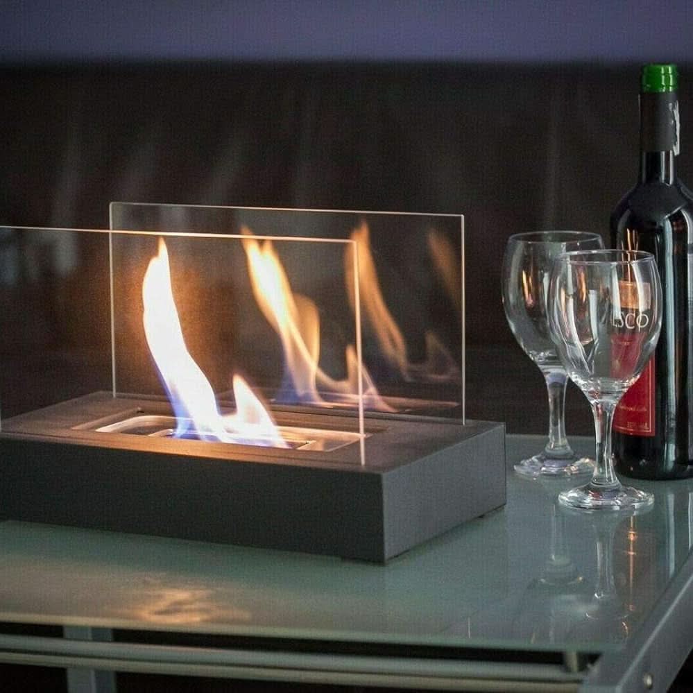 Tragbarer Tisch-Bioethanol-Kamin mit sauberer Flamme, entworfen für moderne Wärme und elegante Innen-/Außendekoration - Euroselle