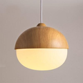Aurelle Wooden Moon Glass Pendant Light For Living Room