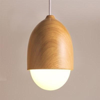 Aurelle Wooden Moon Glass Pendant Light For Living Room