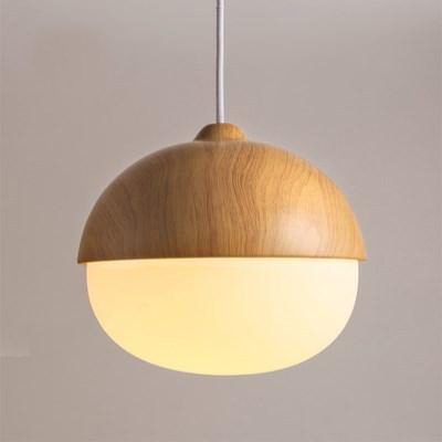 Aurelle Wooden Moon Glass Pendant Light For Living Room