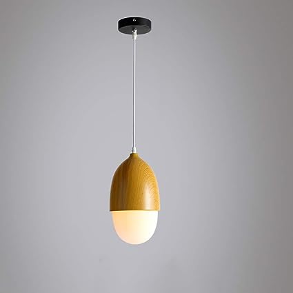 Aurelle Wooden Moon Glass Pendant Light For Living Room