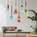 Kirrea LED Pendant Light Colorful Glass Cup Design Accent