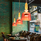 Kirrea LED Pendant Light Colorful Glass Cup Design Accent