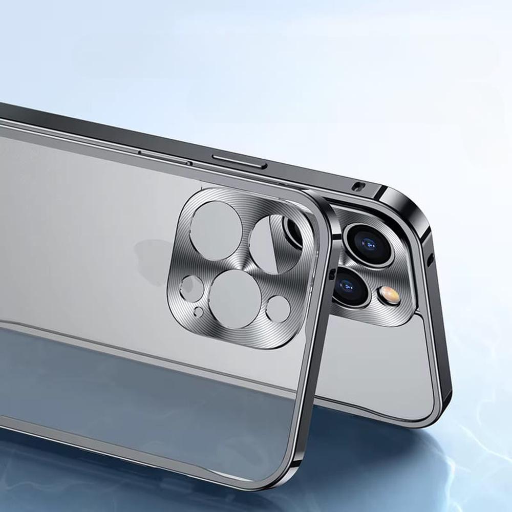 Pouzdro na iPhone 13 s frézovaným hliníkovým rámem — matná zadní strana, kroužek MagSafe