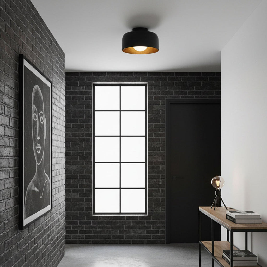 Nimbus Wood-Grain Globe Flush Mount Ceiling Light