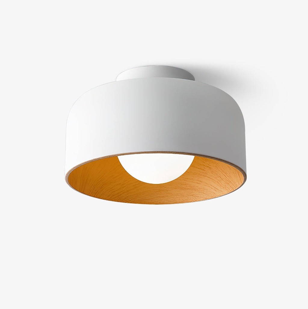 Nimbus Wood-Grain Globe Flush Mount Ceiling Light