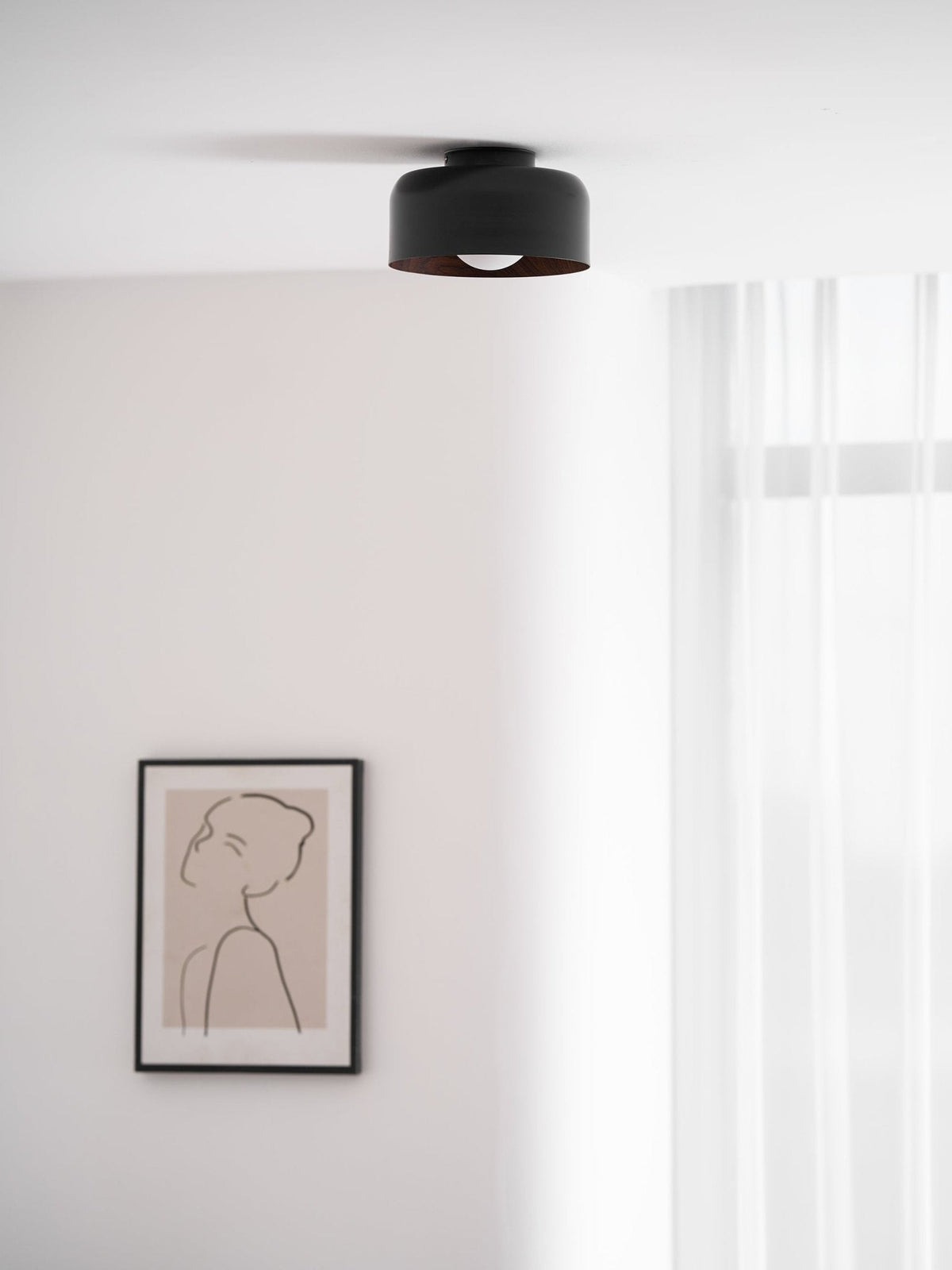 Nimbus Wood-Grain Globe Flush Mount Ceiling Light