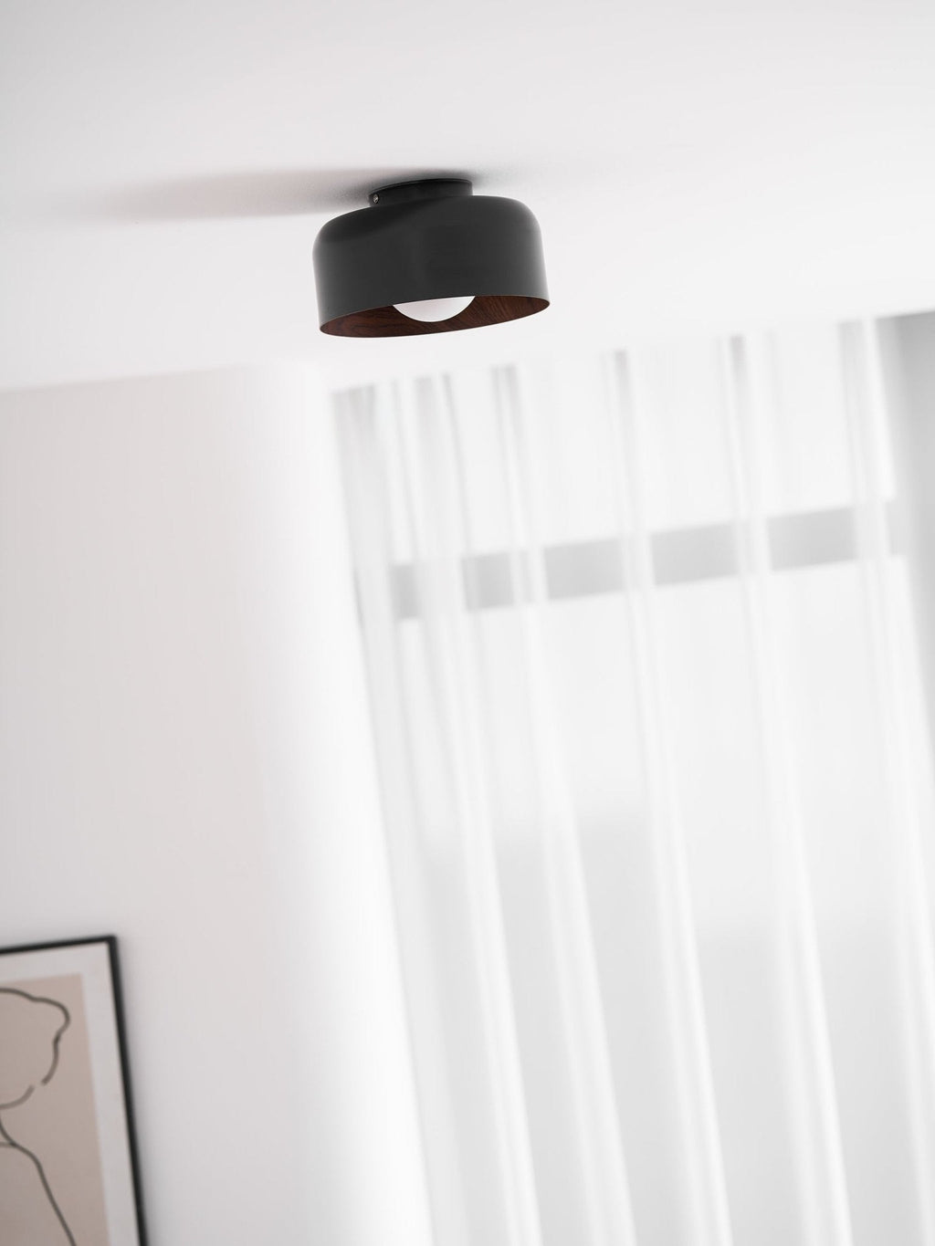 Nimbus Wood-Grain Globe Flush Mount Ceiling Light