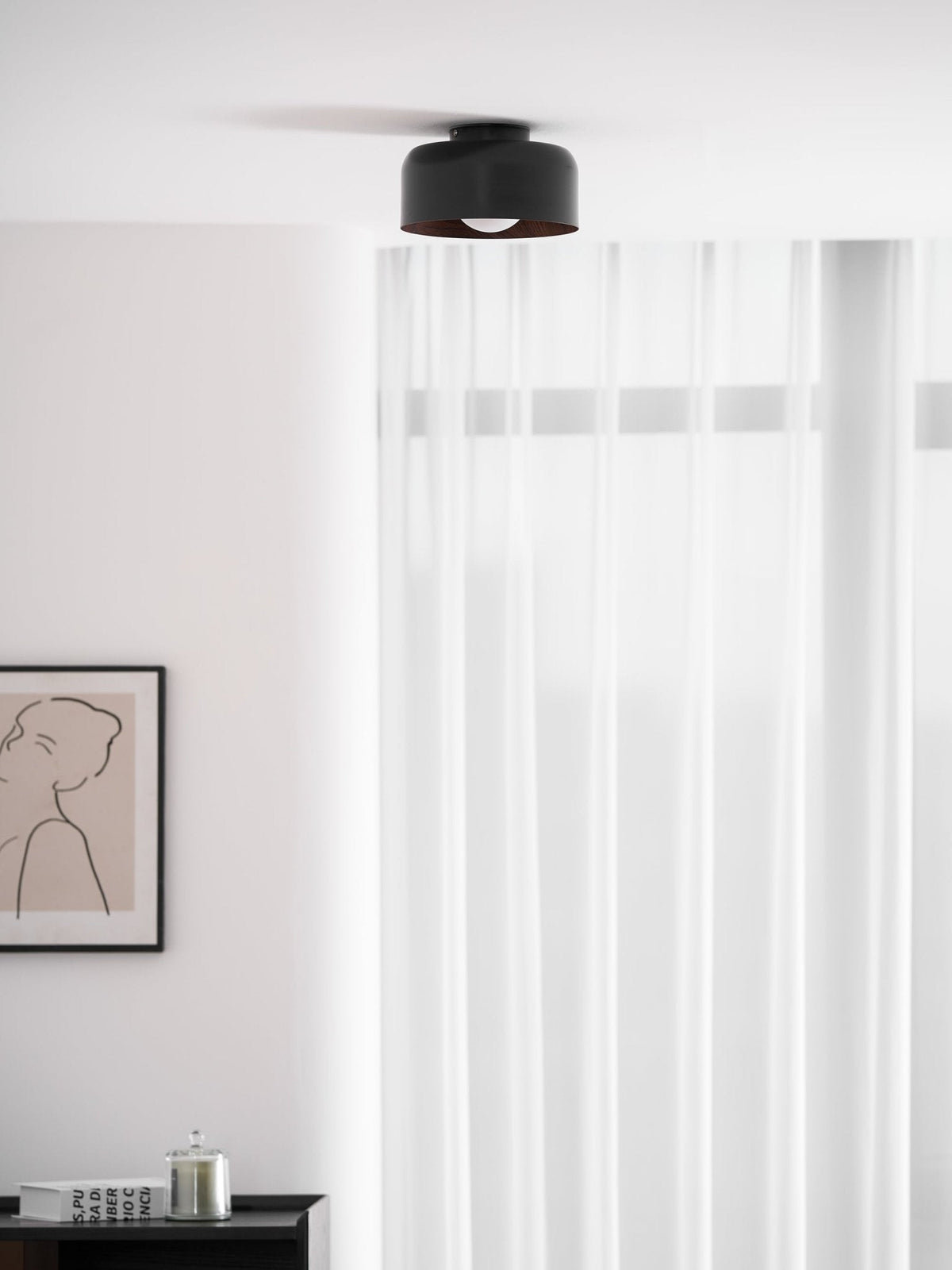 Nimbus Wood-Grain Globe Flush Mount Ceiling Light