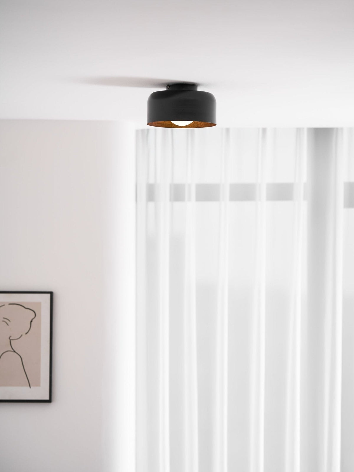 Nimbus Wood-Grain Globe Flush Mount Ceiling Light