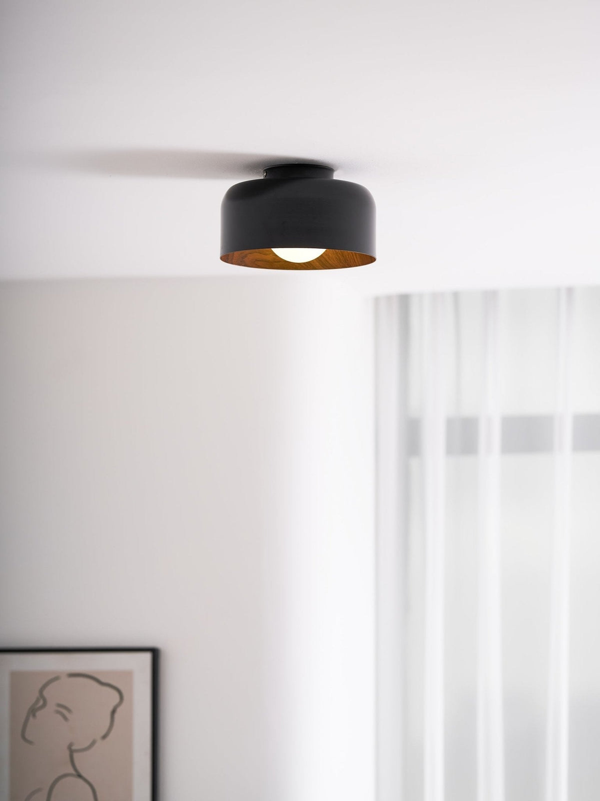 Nimbus Wood-Grain Globe Flush Mount Ceiling Light