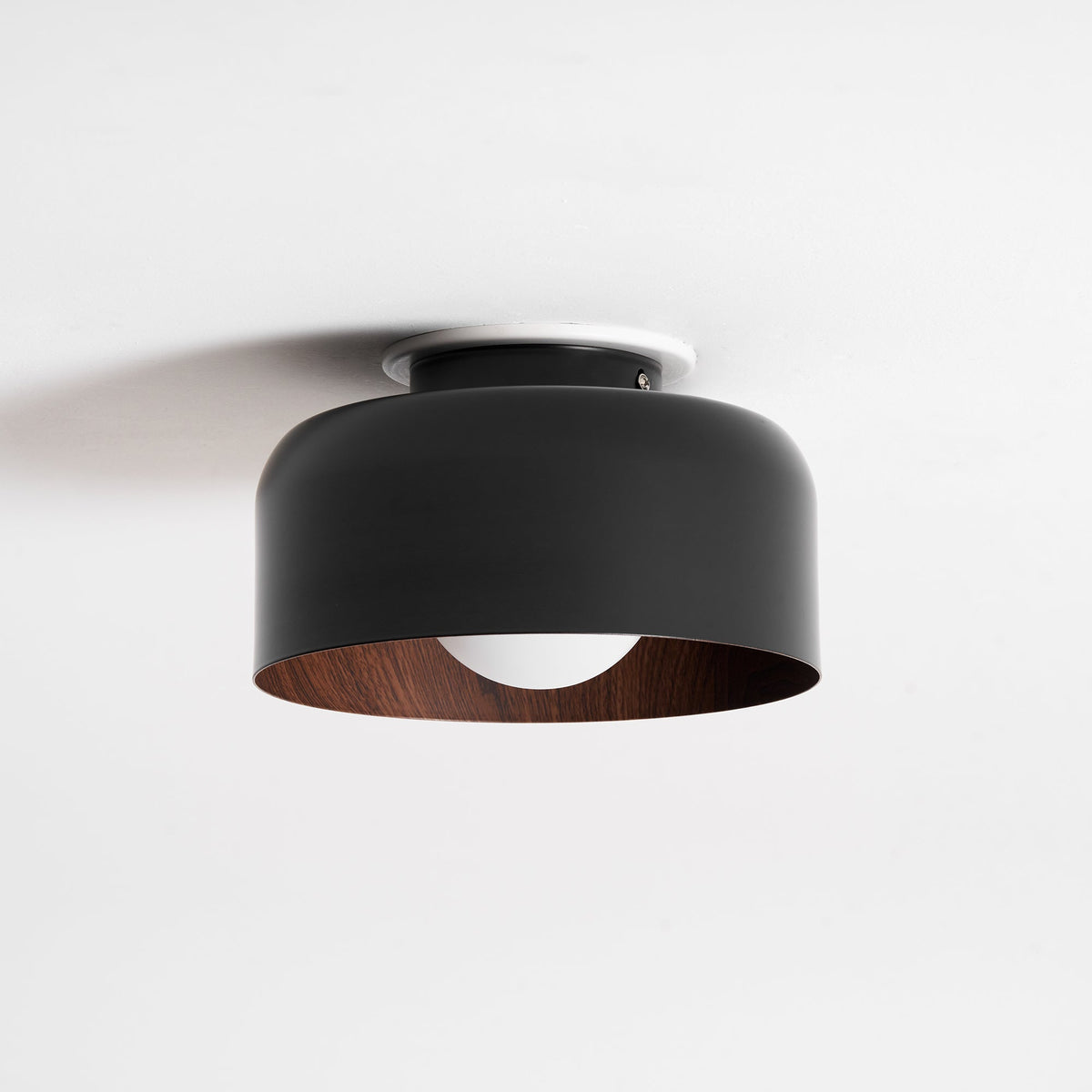 Nimbus Wood-Grain Globe Flush Mount Ceiling Light