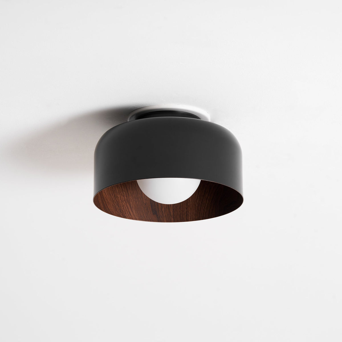 Nimbus Wood-Grain Globe Flush Mount Ceiling Light