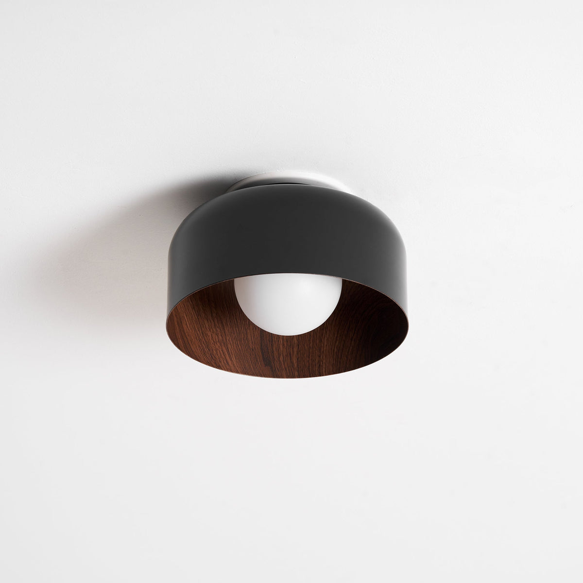 Nimbus Wood-Grain Globe Flush Mount Ceiling Light