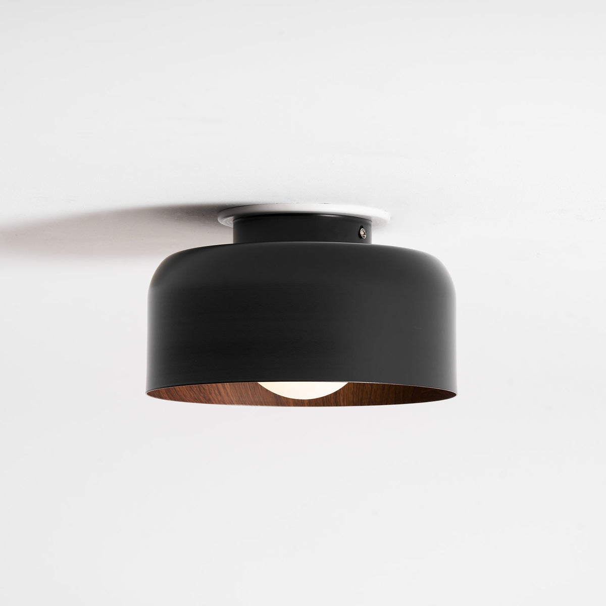 Nimbus Wood-Grain Globe Flush Mount Ceiling Light