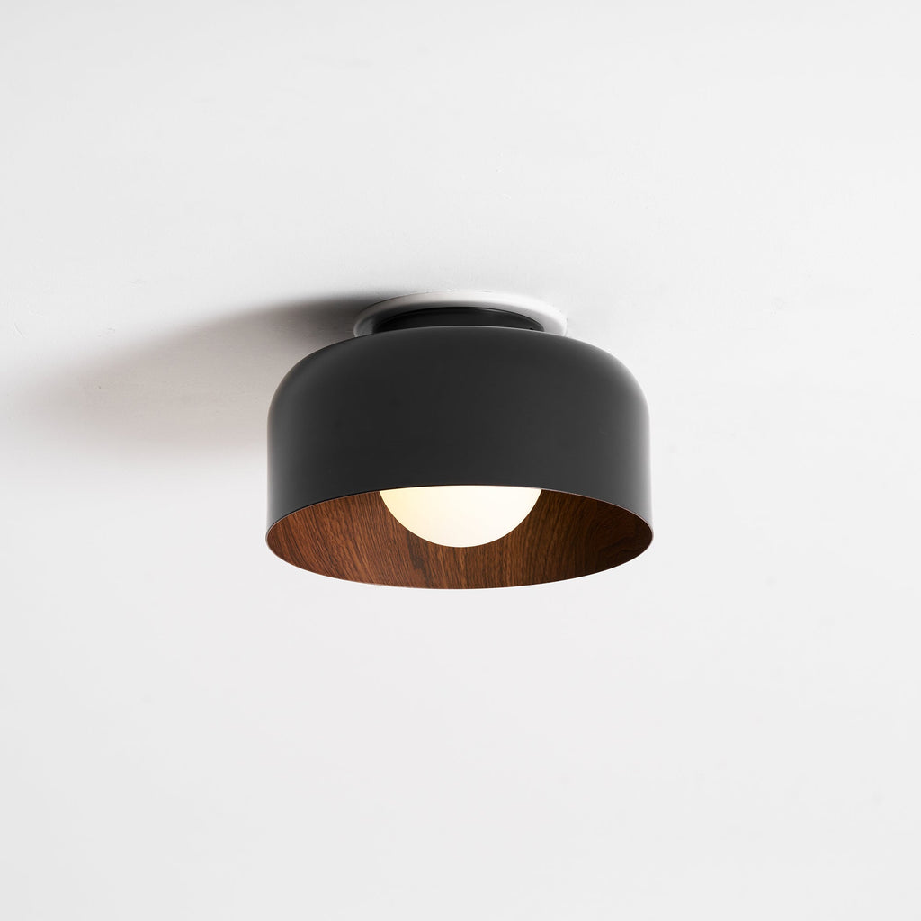 Nimbus Wood-Grain Globe Flush Mount Ceiling Light