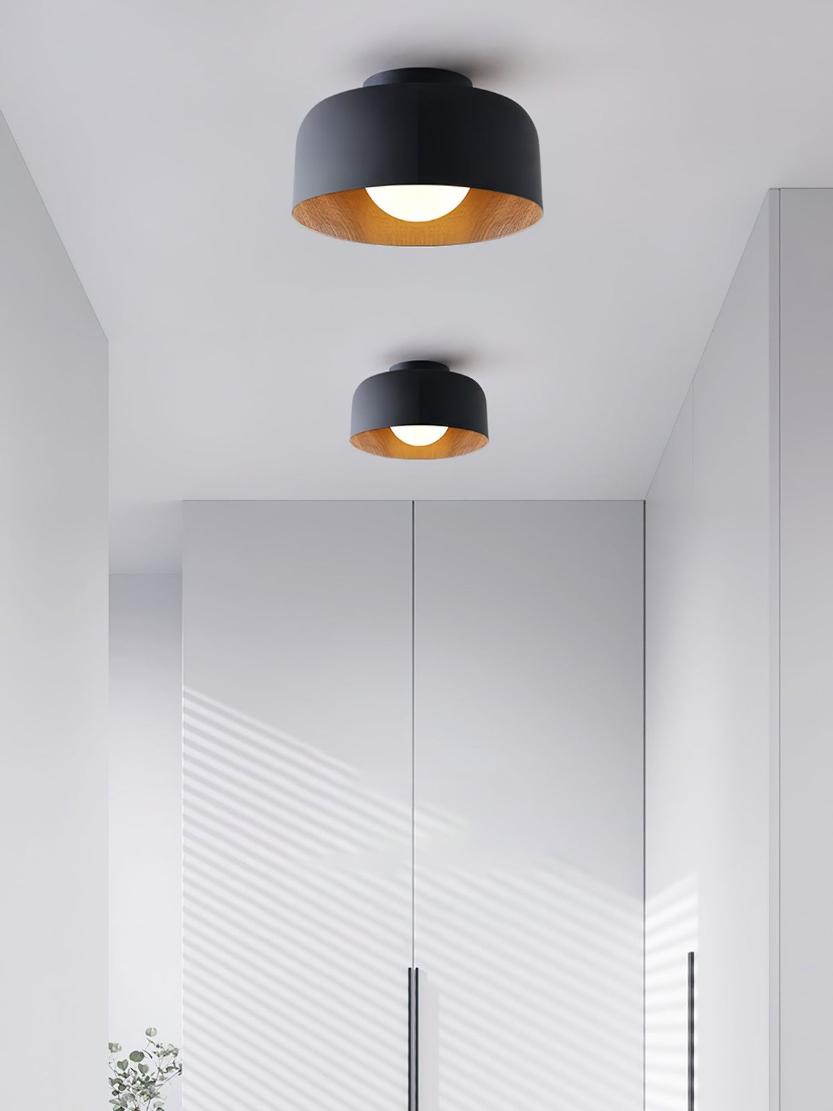 Nimbus Wood-Grain Globe Flush Mount Ceiling Light