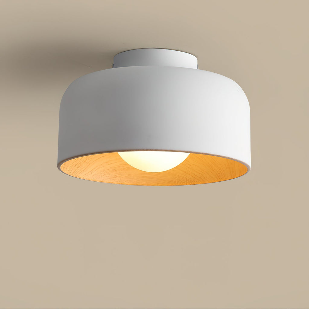 Nimbus Wood-Grain Globe Flush Mount Ceiling Light