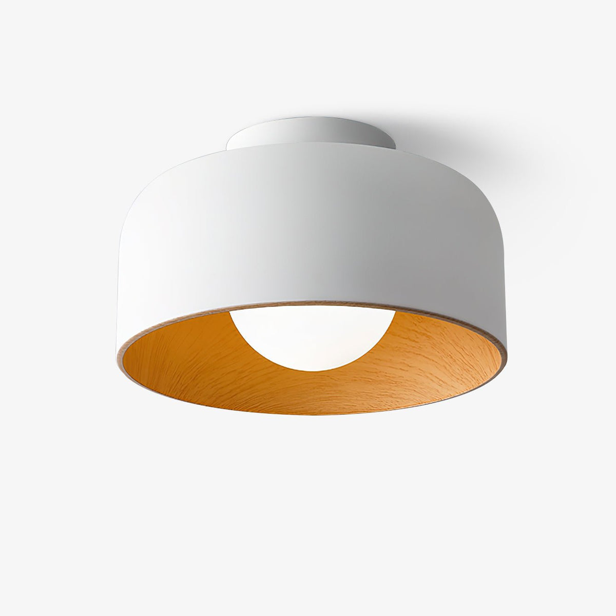 Nimbus Wood-Grain Globe Flush Mount Ceiling Light