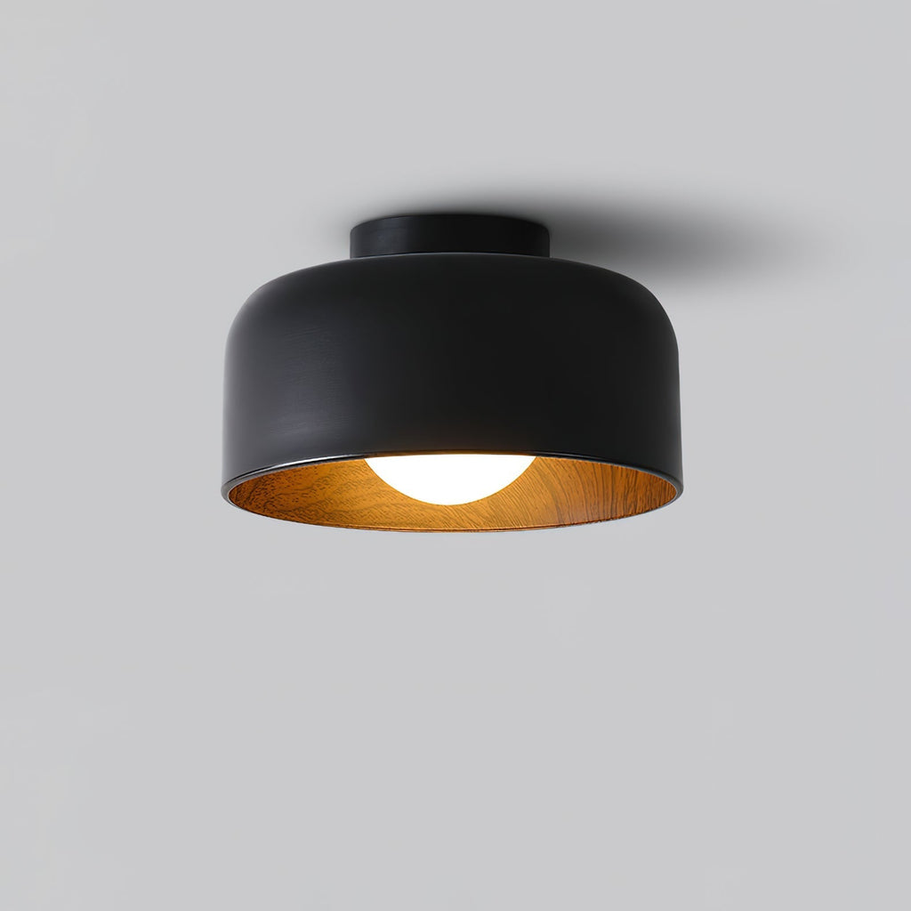 Nimbus Wood-Grain Globe Flush Mount Ceiling Light