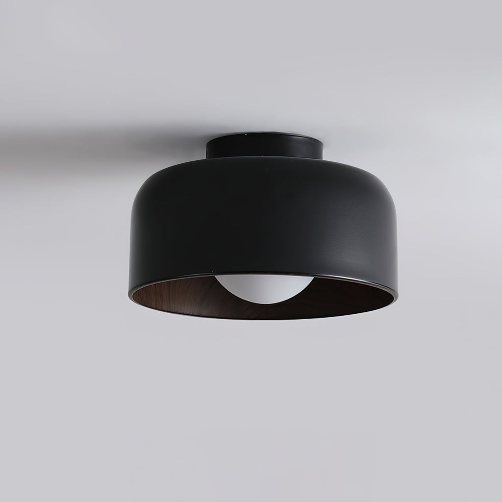 Nimbus Wood-Grain Globe Flush Mount Ceiling Light