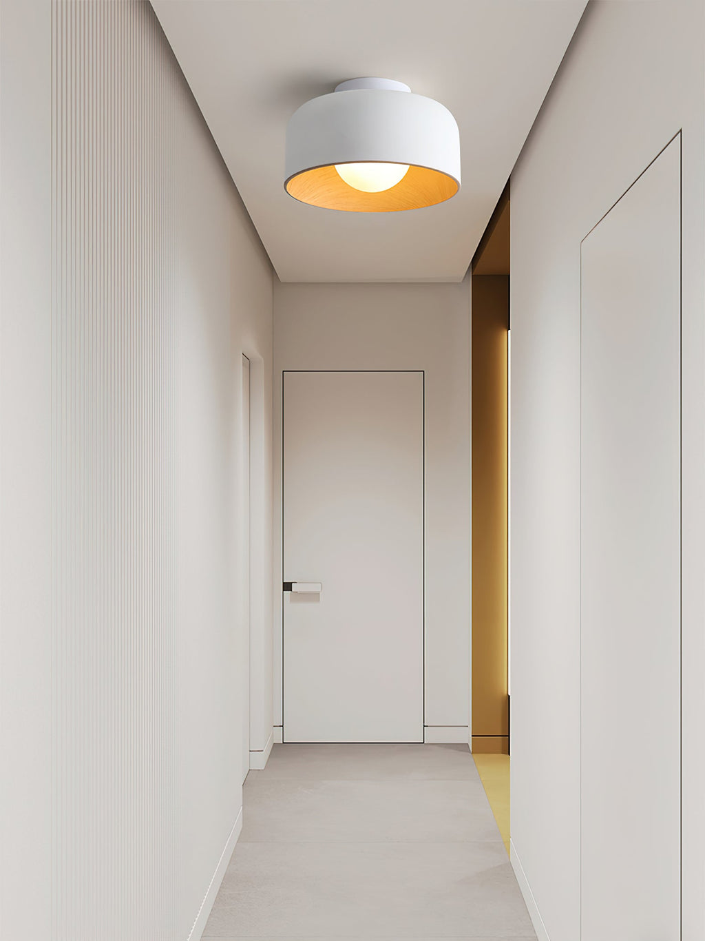 Nimbus Wood-Grain Globe Flush Mount Ceiling Light