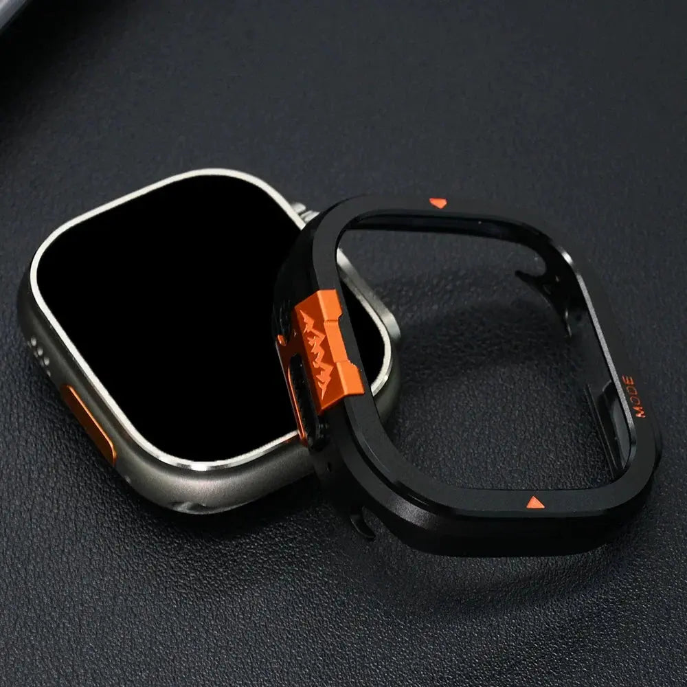 Metallbumperfodral för Apple Watch Ultra och Series 11/10, displayskydd