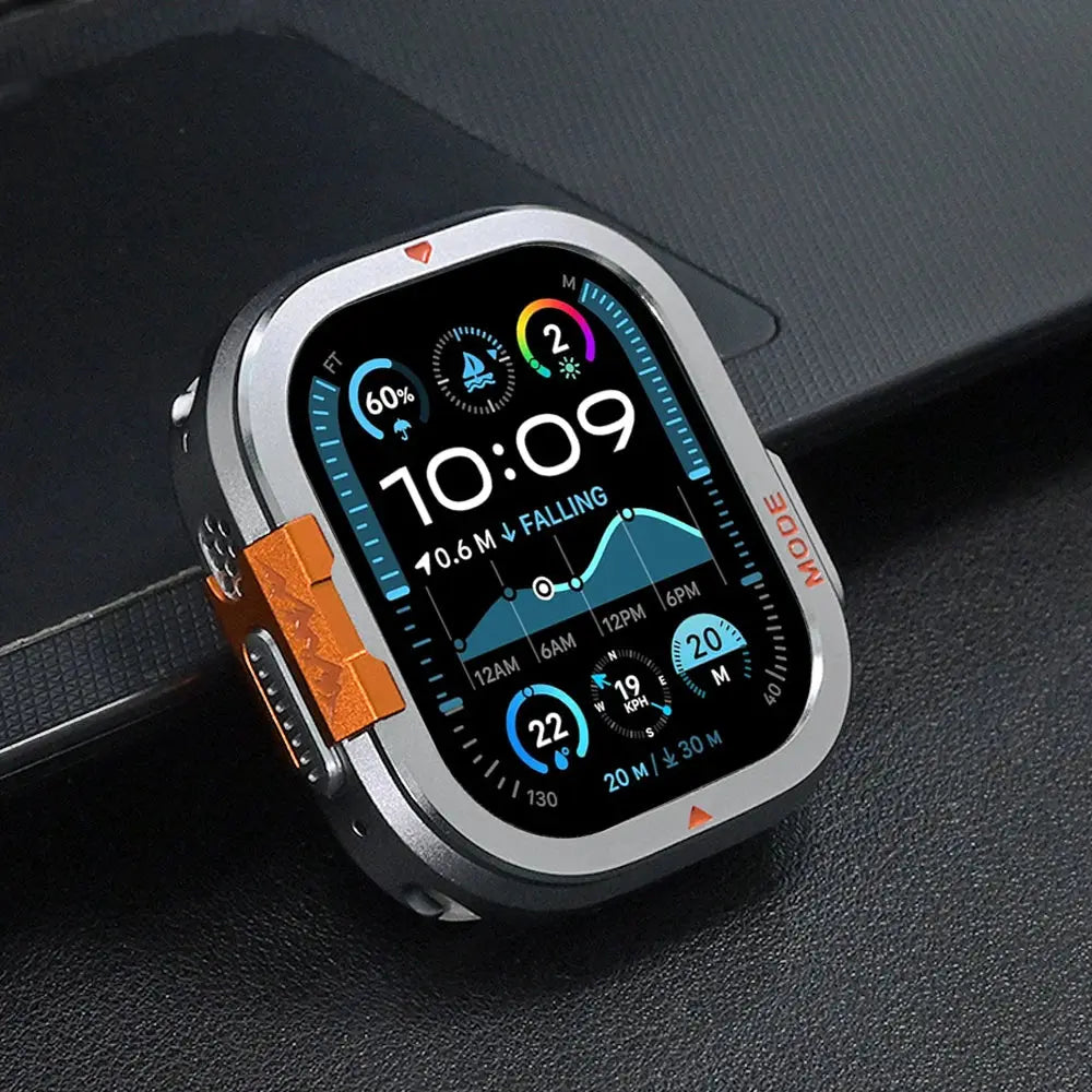 Metallbumperfodral för Apple Watch Ultra och Series 11/10, displayskydd