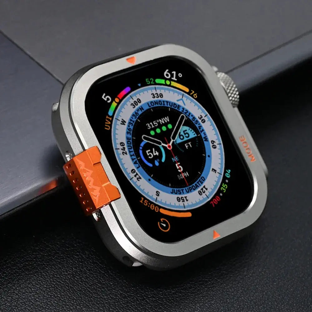 Metallbumperfodral för Apple Watch Ultra och Series 11/10, displayskydd