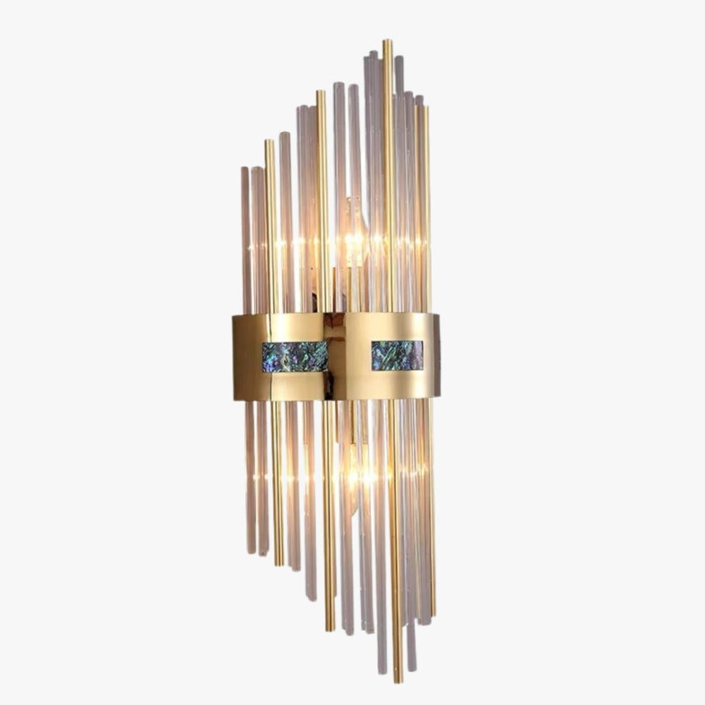 Marvelle Luxus Gold Vertikale Wandleuchte mit Kristallstäben