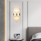 Marvelle Luxus Gold Vertikale Wandleuchte mit Kristallstäben