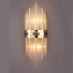 Marvelle Luxus Gold Vertikale Wandleuchte mit Kristallstäben