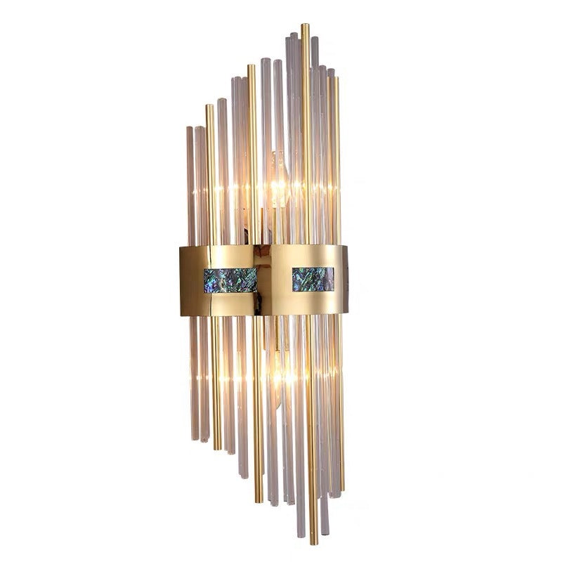 Marvelle Luxus Gold Vertikale Wandleuchte mit Kristallstäben