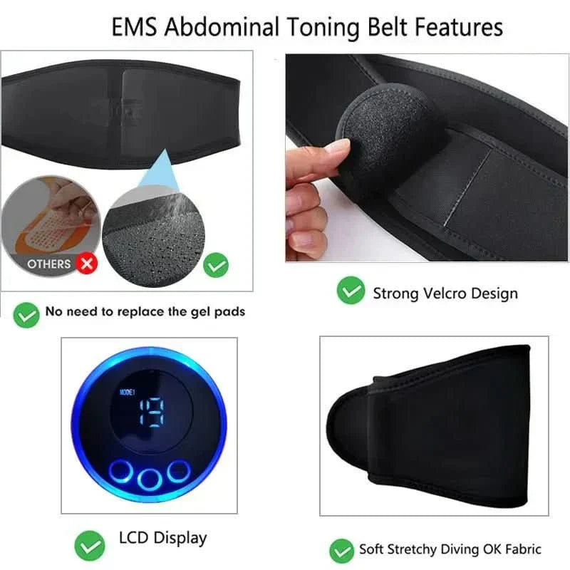 PulseFlex Abdominal Muscle Trainer — EMS Targeted Core Activation System