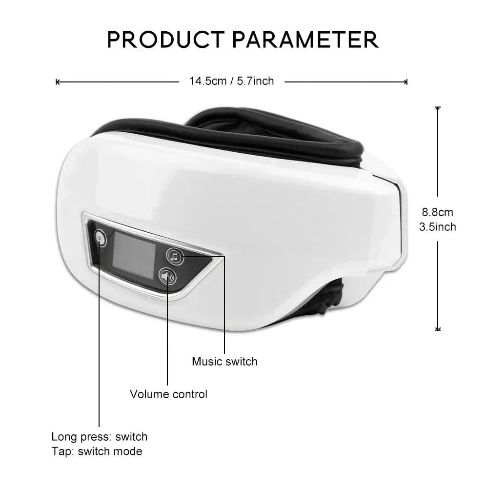 Masajeador ocular inteligente 6D LumaNova — presión de aire, calor, Bluetooth
