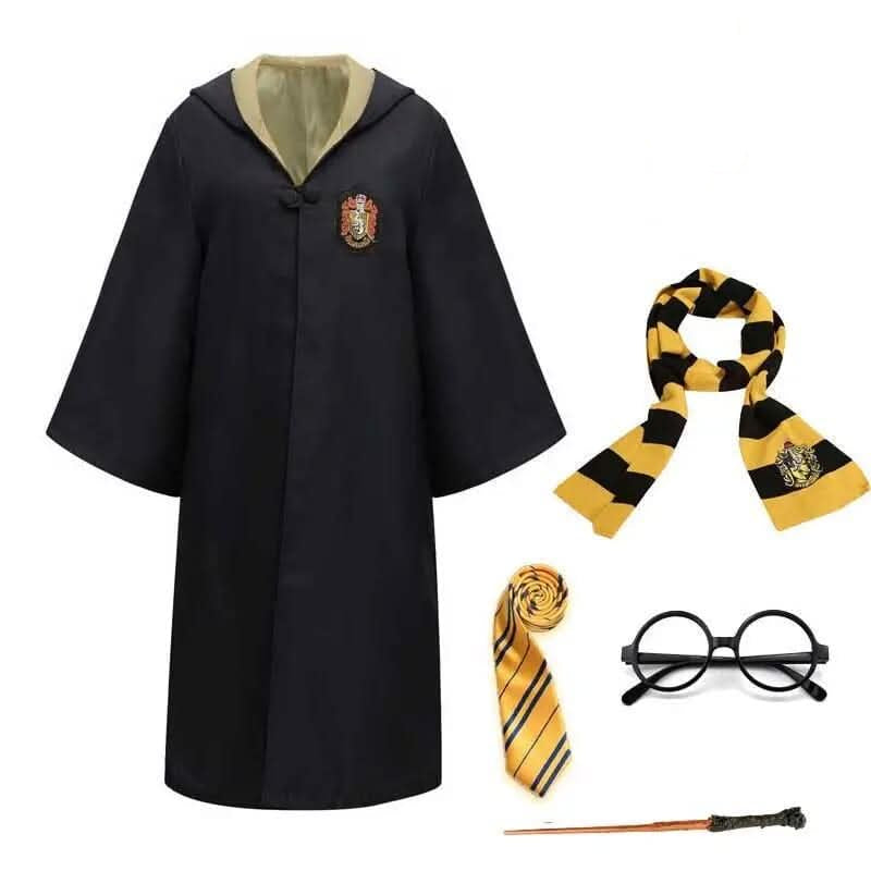 Hogwarts Wizarding Student Costume with Robe, Wand & Accessories for Children & Adults - Euroselle
