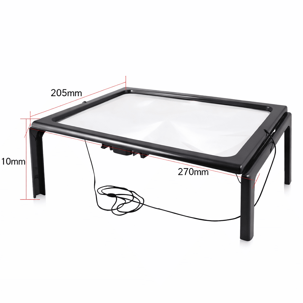 Lente d’ingrandimento pieghevole 3x LuminaFold — Struttura compatta autoportante, illuminazione a LED