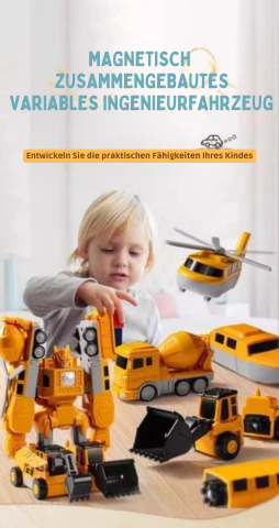 Magnetisches Baustellenfahrzeug-Set — Verformbares STEM-Spielzeug