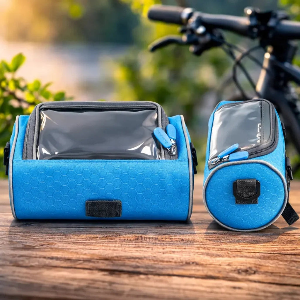 Taška na kolo na řídítka s průhledným dotykovým okénkem – voděodolné pouzdro na telefon pro cyklistiku, navigaci a uložení nezbytností