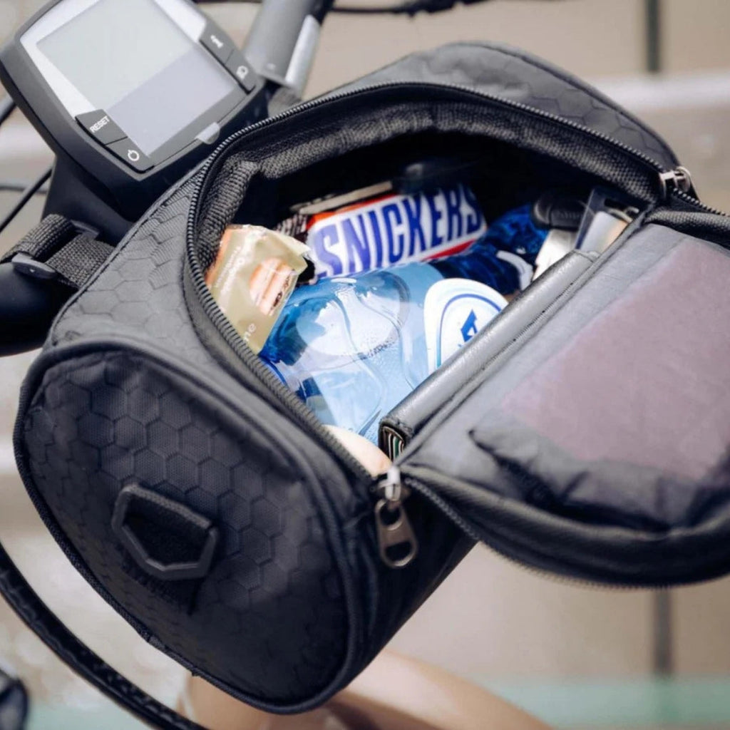 Taška na kolo na řídítka s průhledným dotykovým okénkem – voděodolné pouzdro na telefon pro cyklistiku, navigaci a uložení nezbytností