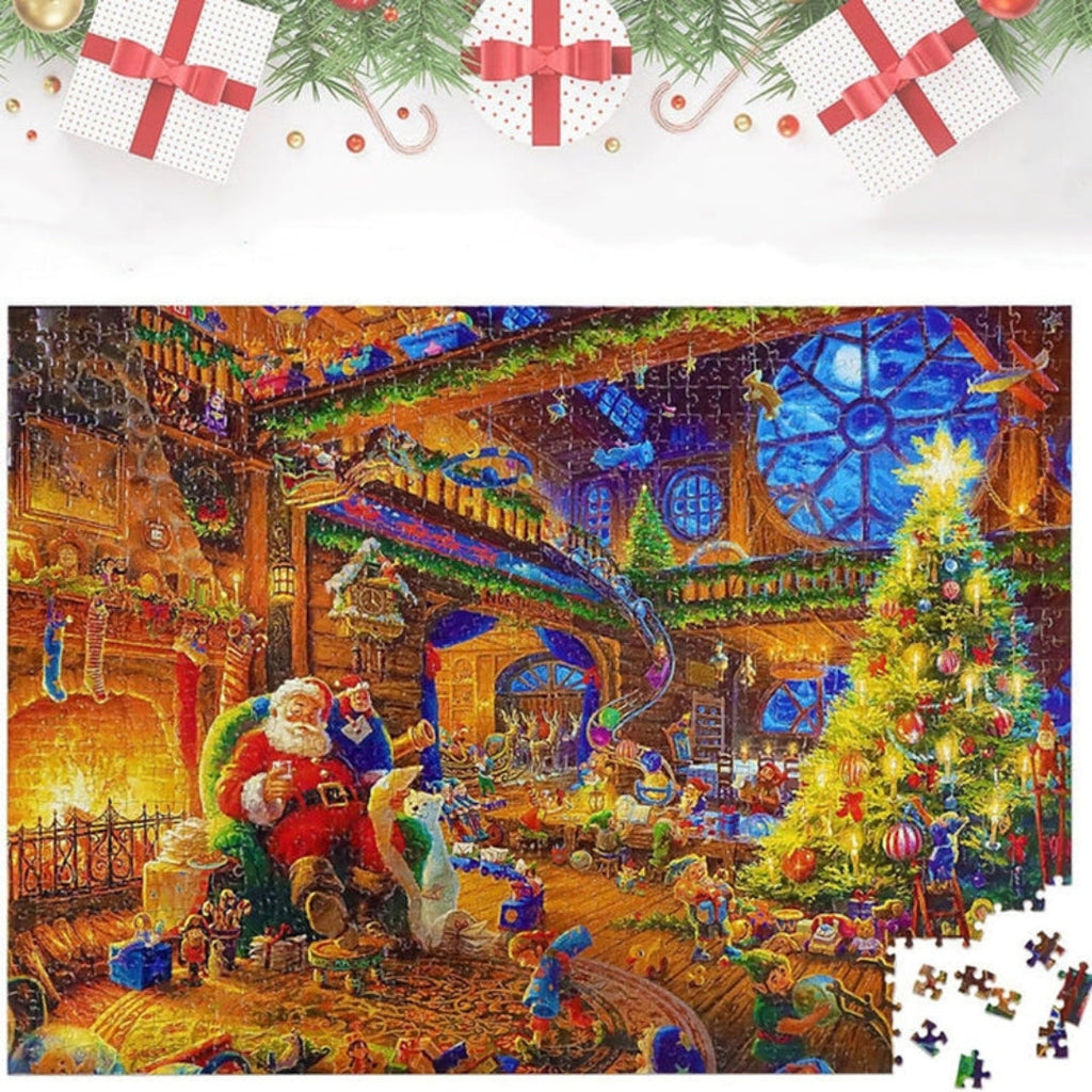Adventní kalendář s vánočním puzzle o 1008 dílcích — denní sady po 42 dílcích